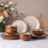 LERATIO Ceramic Dinnerware Sets for 4, Coupe Plates and Bowls