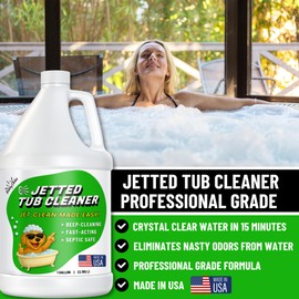 BubbyShine Jetted Tub Cleaner For Bathtub Jets - Fast Acting, For The Jets And The Tubes, Best Spa Cleaner Chemical For Whirlpool & Jacuzzi Tubs, Pro Grade Heavy Duty, Made In USA, 1 Gallon