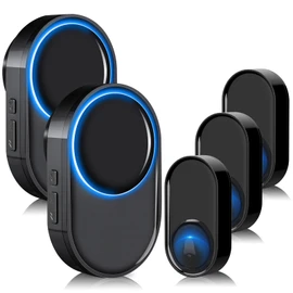 Wireless Doorbell - PHYSEN Waterproof Doorbell Chime Kits 2 receivers - Operating at 1300 ft Range - 58 Melodies 5 Volume Levels & LED Flash - Door Bells & Chimes Wireless for Home Classroom