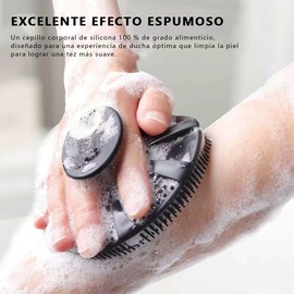 Esponja para Baño de Silicona, Grado Alimenticio, Zacate para Cuerpo Antibacterial, Cepillo de Baño Exfoliante, Exfoliación Suave y Espuma Rica, Secado Rápido, Ideal para Ducha Diaria y Viaje