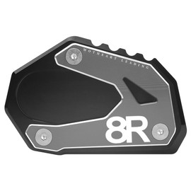 MotHeartCNC Motorcycle Side Stand Foot Magnification for GSX-8R 2024 Stable Hold Side Stand Plate Maximum Stability CNC Magnification GSX-8R Accessories (Grey)