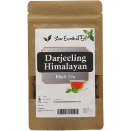 Darjeeling Tea (50g) Black Loose Leaf Tea Indian Himalayan Second Flush Bold Smooth Fruity Floral Muscatel Rich Deep Aromatic Full-Flavoured Characteristic, in Resealable Pouch to Remain Fresh