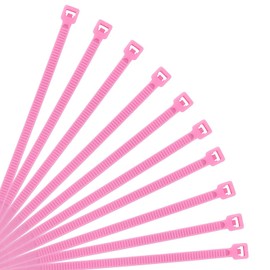 XINGO Pink Cable Ties Pack of 500, 300mm x 3.6mm,Premium Nylon Durable Zip Ties, Self-Locking UV Resistant Nylon Plastic Wire Ties for Indoor and Outdoor