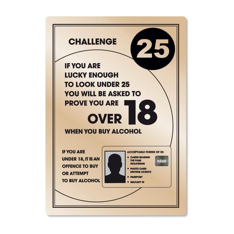 Essential Bar Licensing Pack - Gold Signs (5 Pcs, 25ml)