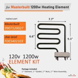 Replacement Electric Smoker 800 Watts Heating Element for Char-Broil and Masterbuilt 30" Digital Control Electric Smoker