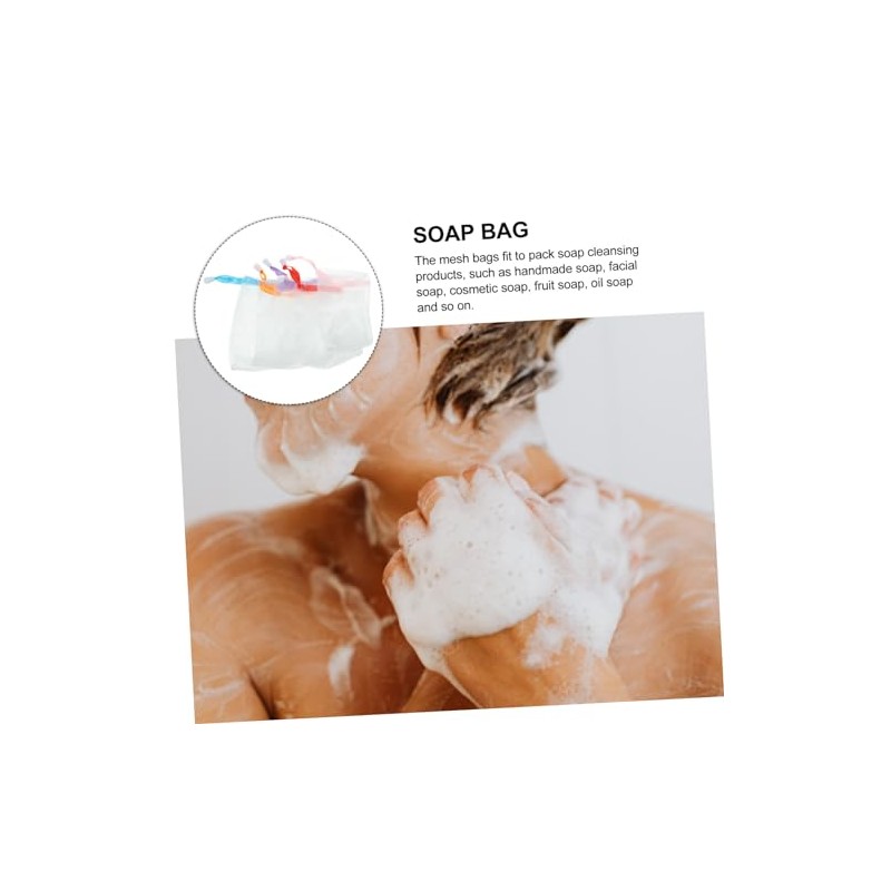 Bolsa de Jabón Facial Espumosa 10 Piezas de Malla Exfoliante