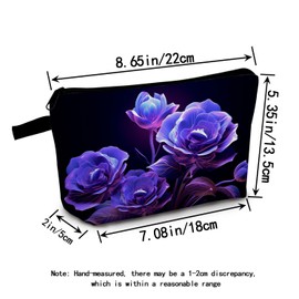 MoCaliduccious Flower Cosmetic Bags for Women Small Makeup Bag with Zipper Birthday Gift for Friend Flower Travel Toiletry Organizer Bag