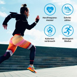 MEDION Fitness Watch P4000 (GPS Built-in, Fitness Tracker, Heart Rate, Pedometer, Sleep Tracking, Colour Display, Alarm Clock, Dust and Waterproof)