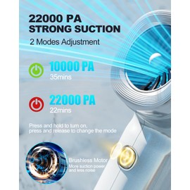 Handheld Car Vacuum Cleaner High Power,4-in-1 Small Portable Mini Cordless Brushless Motor Cleaner with 22000pa Suction Power & Air Duster,Type-C Charge,Cleaner for Home,Car(Mysterious Silver)