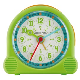 JACQUES FAREL Happy Learning ACL 02 Children's Alarm Clock Learning Alarm Clock Boys Girls Green Light Blue No Ticking with Light and Snooze Analogue Quartz