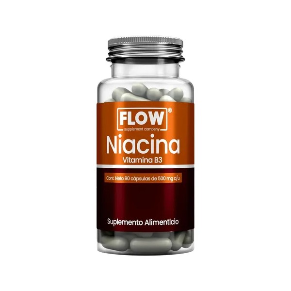 Niacina Vitamina B3 90 Cápsulas De 500 Mg Flow
