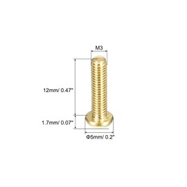 sourcing map Brass Machine Screws, M3x12mm Phillips Pan Head Fastener Bolts for Furniture, Office Equipment, Electronics 12Pcs