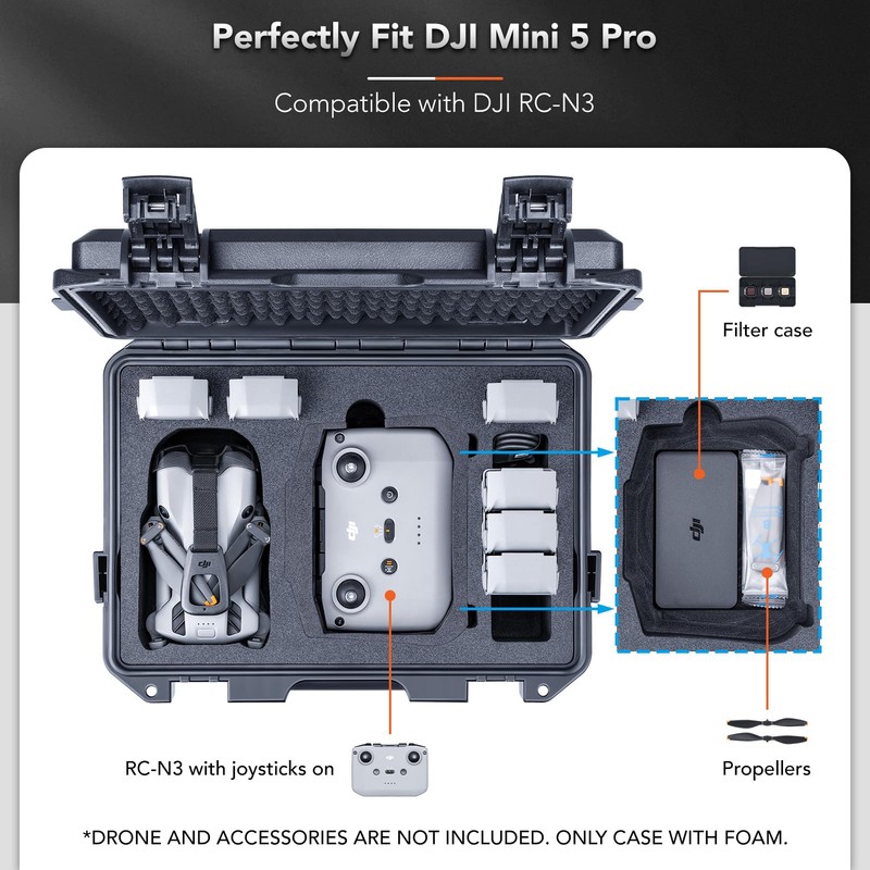 Lykus Titan MM510 Waterproof Hard Case for DJI Mini 5