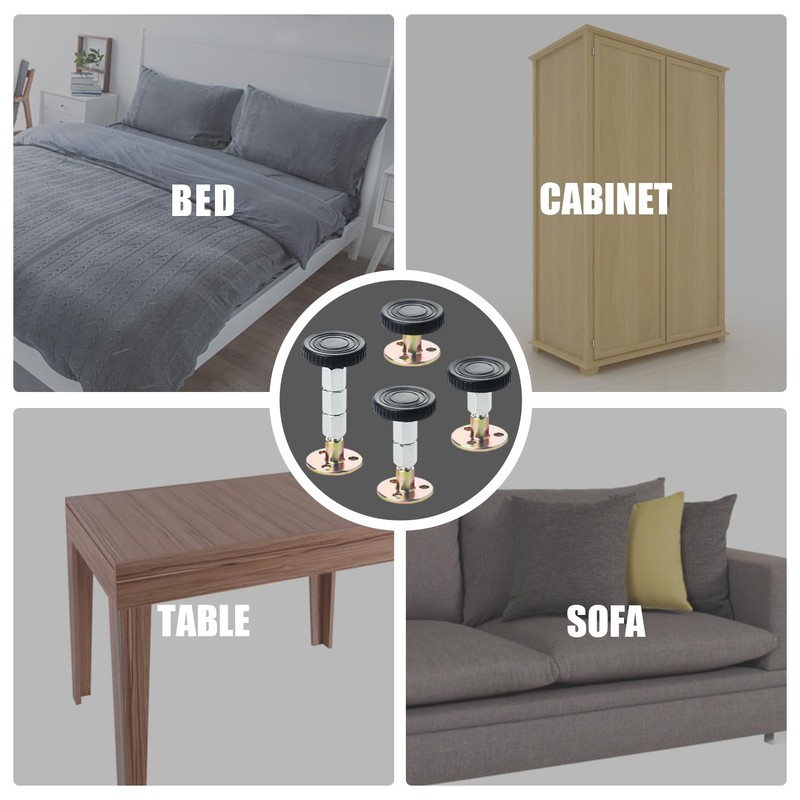 MEMOFYND 4 Pieces Adjustable Headboard Stopper, Bed Gap Filler, Bed