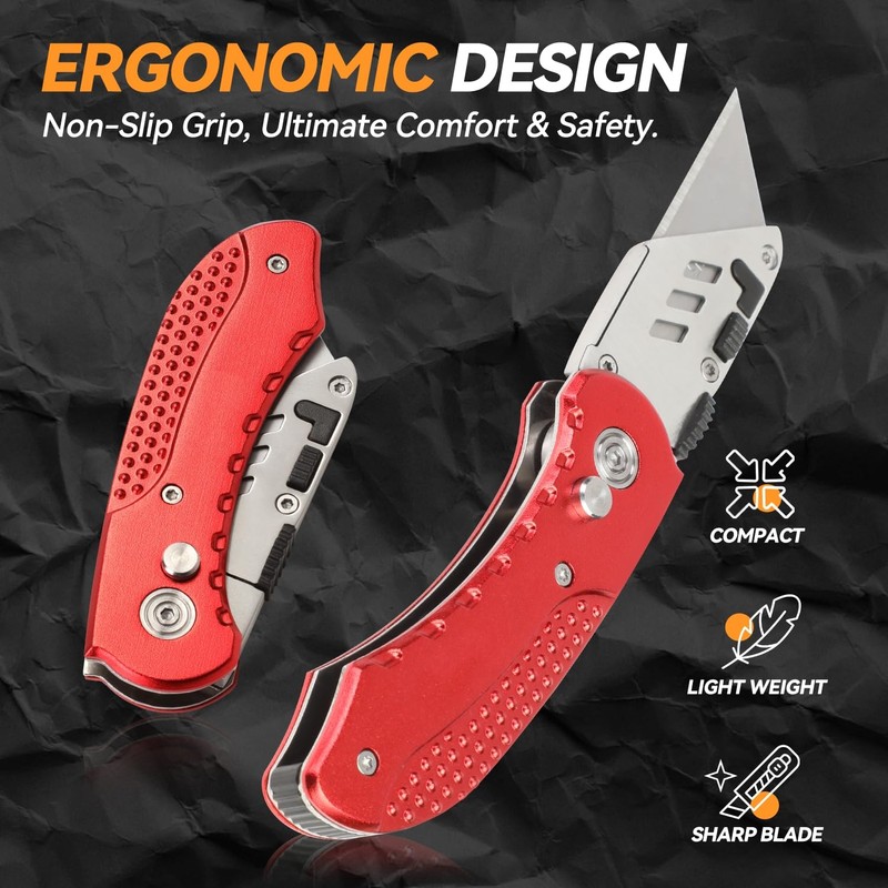 Universial Utility Knife with 10 Quick Change Replacement Blades Cutting,