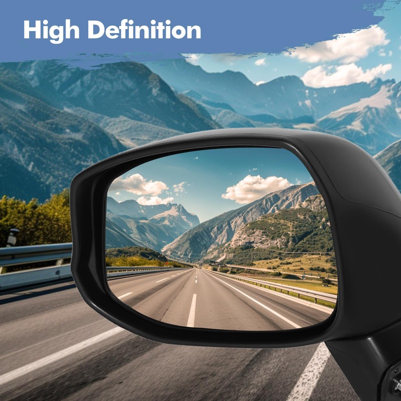 PM Auto Left Driver Side Mirror, Power Heated Textured Black