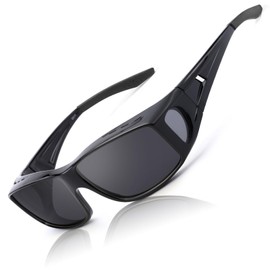 LVIOE Polarised Fit Over Sunglasses for Men Women, Clip-on Over Glasses Sunglasses with UV 400 Protection