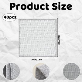 WonHey solara lux scrub cloths, 40PCS Multipurpose Dishwashing Rags, Non-Scratch Scouring Pads for Wet and Dry Use, Stainless Steel Wipes for Kitchen Cleaning, Pots, Sinks, Counters (20x20cm)