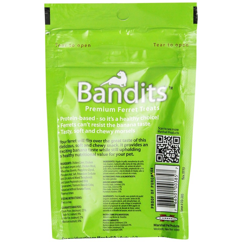 Marshall Bandits Ferret Treat, 3-Ounce, Banana