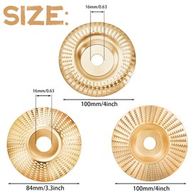 Pack of 3 Sanding Discs for Shaping, Wood Sanding Disc for Angle Grinder, Carbon Steel Wood Carving Disc, Sanding Disc Wood, Wood Carving Disc for Polishing and Cutting for Angle Grinders