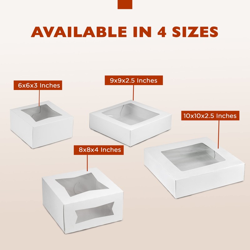 Fit Meal Prep 25 Pack Cake Boxes with Window 8