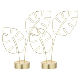 SEWACC 2pcs Turtle Leaf Business Card Holder Desktop Stand Work Desk Decor Picture Holders Picture Frame Holder Stand Picture Stands Birthday Decoration for Girl Stainless Steel Golden