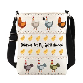 FUSTMW Chicken Crossbody Bag Chicken Lover Gifts Chicken Are My Spirit Animal Cross Body Bucket Bag with Shoulder Strap, Chicken Body Bag