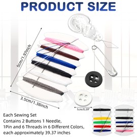 Yuxung 200 Pcs Mini Travel Sewing Kits Bulk Small Emergency Repair Kit with Needles Buttons Threader Thread Safety Pins for Home Wedding Hotel Necessities Tools Essentials Gift