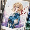 Dainayw Round Watercolor Paint Brushes 4Pcs Squirrel Hair Professional Brush