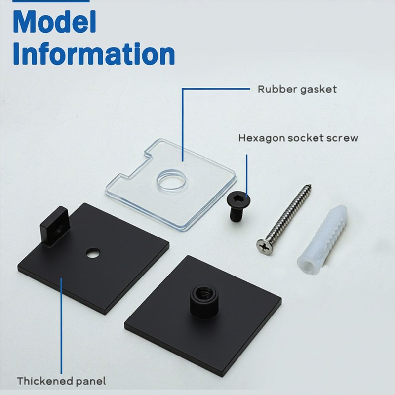 NovaNectar Brass Glass Clamp, Hole-in Fixed Panel U-Clamp,Square Screen Door