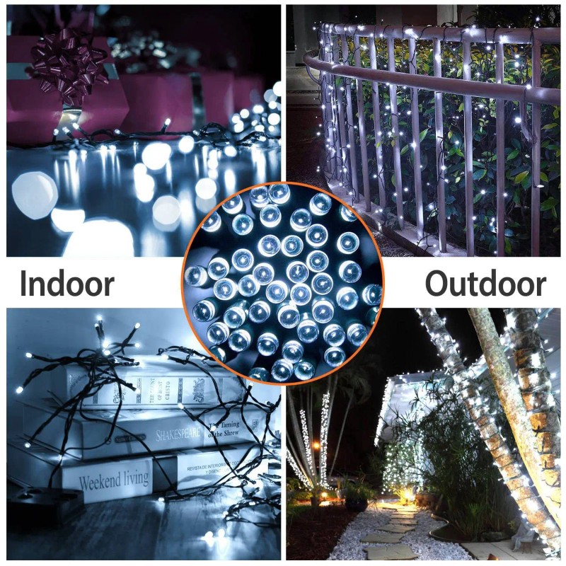 12M LED Solar Powered Fairy String Lights 100 Multicolor LEDs