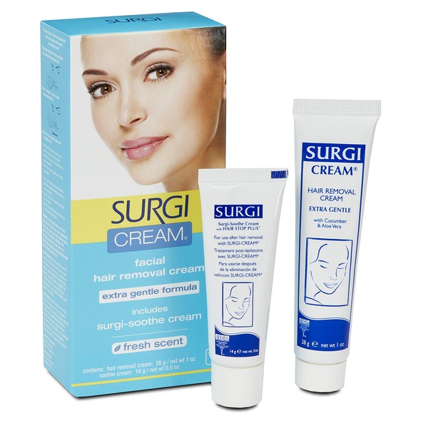 Surgi-cream Hair Remover Extra Gentle Formula For Face, 1-Ounce Tubes (Pack of 3)