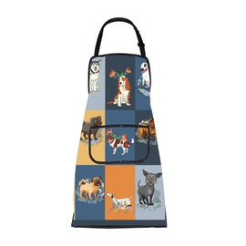 Dog Grooming Apron with Pockets Dog Grooming Waterproof Apron Dog Lovers Gifts for Groomer Dog Baking Gardening Grilling Apron