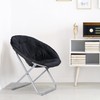 HANGKAI Folding Faux Fur Moon Chair, Teen Adult Saucer Chair