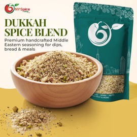 NY Spice Shop Dukkah Spice Blend - 8 Ounce Dukkah Mix Seasoning - Egyptian Dukkah Nut And Spice Blend - Gourmet All Purpose Spice Mix - Culinary Savory Spice Seasoning For Baking & Seasoning
