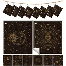 Miss Adola 8 Pack Reusable Kitchen Swedish Dishcloths for Washing Dishes Swedish Cloths Absorbent Fast Drying Cleaning Swedish Sponge Cute Pattern Decorate Washable Swedish Towels, Moon Sun