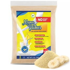 NUTRITIONAL DESIGNS Nana Flakes 100% Pure Dried Banana  Medical Food Powder, 2 lbs. 138 Servings