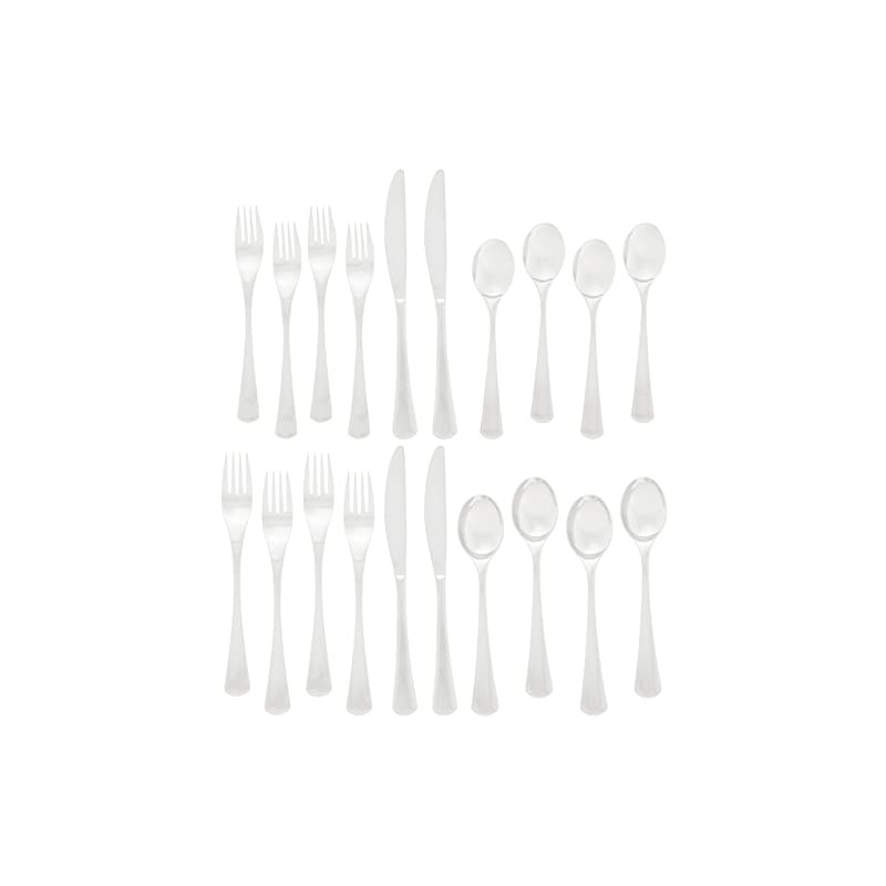 Ginkgo International Mariko 20-Piece Stainless Steel Flatware Place Setting, Service