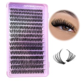 JIMIRE 320Pcs Individual Eyelashes DIY Eyelash Extenison 30D+40D Lash Clusters D Curl Lashes Individual Cluster 9-16mm Mixed Wispy DIY Lash Extension