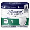 NorthShore GoSupreme Overnight Incontinence Underwear, 8-Hour Pullup Style, 3X-Large, 4