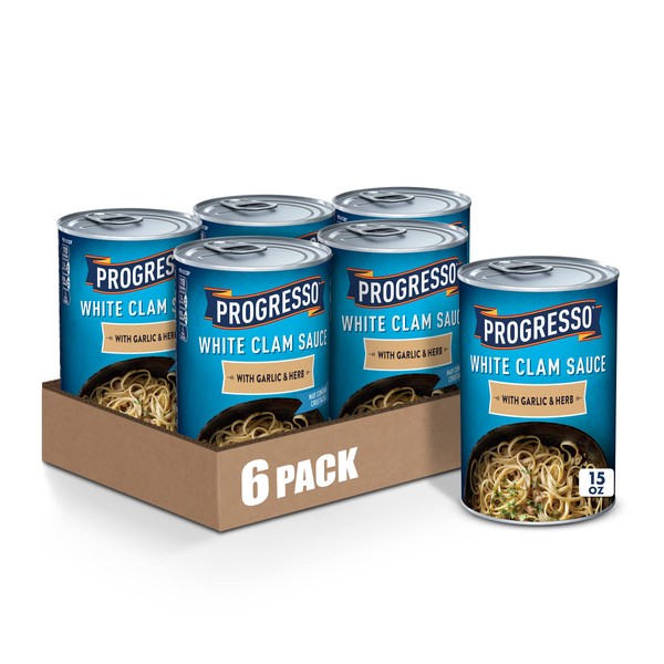 Progresso White Clam Sauce With Garlic & Herb, 15 oz. (Pack of 6)