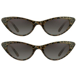 proSPORT Womens Reader Sunglasses 2 Pairs Black Combo +1.75 Cat Eye Full Lens No Line Sun Readers Not Bifocal