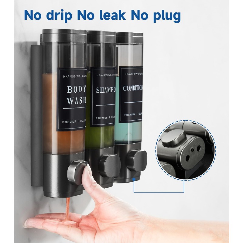Cabo Deseado Shower Soap Dispenser Wall Mounted No Drill Shampoo
