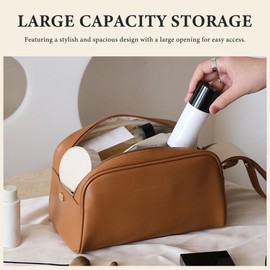 Fyriswho Women's Cosmetic Bag, Beauty Case, Large Make Up Bag, Travel Cosmetic Case for Women, Travel Makeup Bag, Portable Cosmetic Bag with Carry Handle, brown