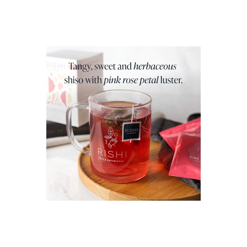 Rishi Tea Té de hierbas con jengibre y limón rosado,