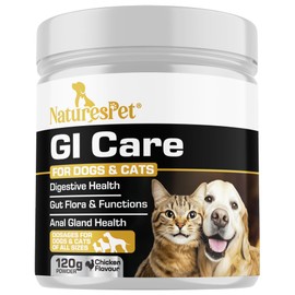 Dogs & Cats Probiotic Powder 5 Billion CFU Per Scoop- Chicken Flavour Probiotic for Pet, Pre & Probiotic Digestive Supplement for Pets Gut Health, Ideal for All Breeds & Sizes – 120g
