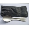 Spork Silver Titanium Outdoor Spork Cutlery Fork Spoon with Nylon