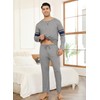 Sopesil Mens Pyjamas Sets Long Sleeve Pjs for Men Cotton