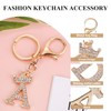 Fmeida Rhinestone Alphabet Keychain Initial Letter Keychains for Women Shining