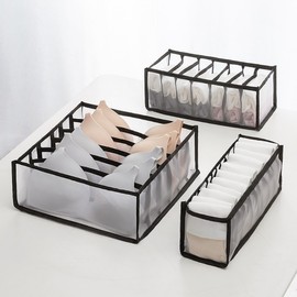 Mesh material partition organizer 1P (Black) 6 spaces 10ea